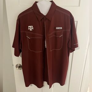 Short sleeve PFG Texas A&M button down